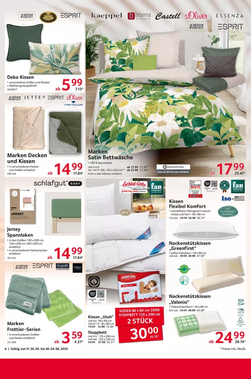 Aktueller Prospekt Selgros - Non Food - von 30.05 bis 04.06.2025 - strona 6 - produkty: Bau, baumwolle, bett, bettwäsche, decke, eis, kissen, nackenstützkissen, olive, oliven, reis, Ria, steppbett, Ti, tom tailor, wolle