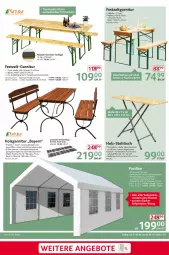 Gazetka promocyjna Selgros - Non Food - Gazetka - ważna od 04.06 do 04.06.2025 - strona 27 - produkty: Bank, elle, garnitur, Holz, HP, lack, latte, LG, pavillon, ring, teller, Ti, tisch, tischplatte, Zelt