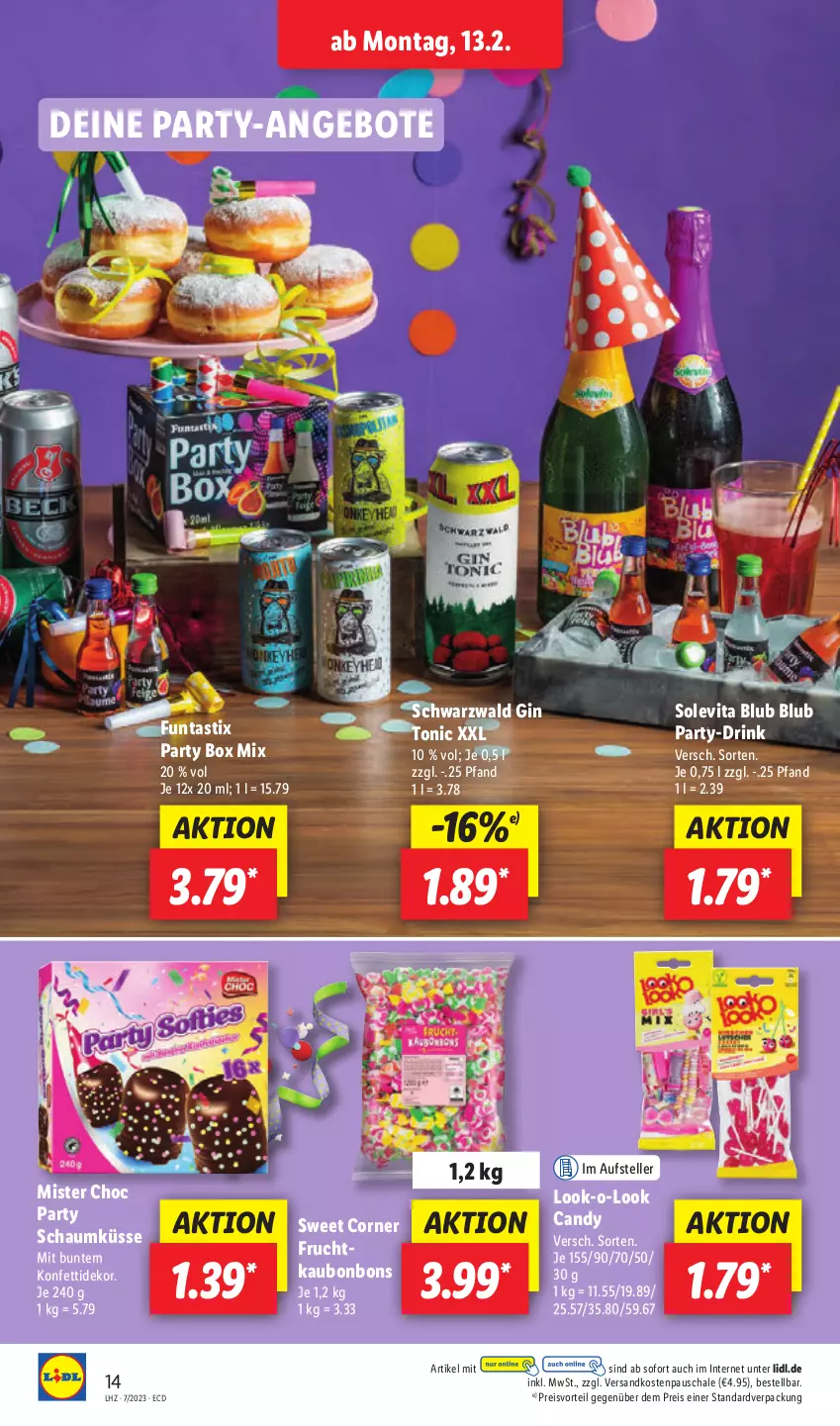 Aktueller Prospekt Lidl - Aktionsprospekt - von 13.02 bis 18.02.2023 - strona 18 - produkty: angebot, angebote, asti, bonbons, drink, eis, elle, frucht, gin, ndk, preisvorteil, reis, Schal, Schale, teller, Ti, tonic, vita