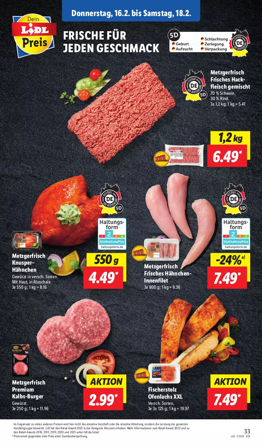 Aktueller Prospekt Lidl - Aktionsprospekt - von 13.02 bis 18.02.2023 - strona 37 - produkty: Abtei, burger, discount, eis, filet, fisch, fische, Fischer, fleisch, gewürz, hackfleisch, hackfleisch gemischt, lachs, mac, Ofen, preisvorteil, reis, rind, Schal, Schale, schwein, Ti, wein