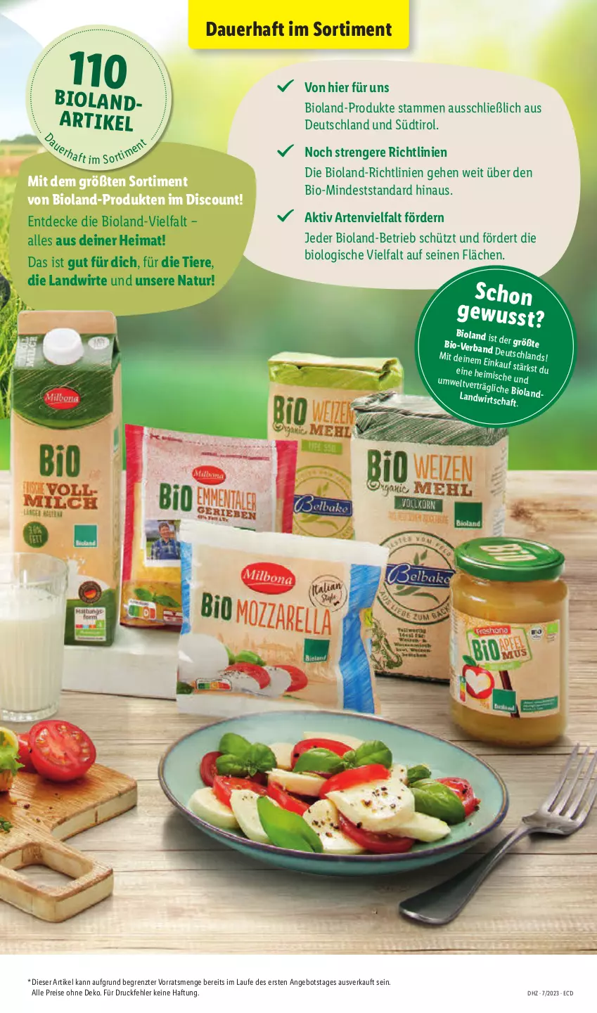 Aktueller Prospekt Lidl - Aktionsprospekt - von 13.02 bis 18.02.2023 - strona 9 - produkty: angebot, auer, bio, bioland, decke, discount, eis, natur, reis, Ti, Tiere, ZTE