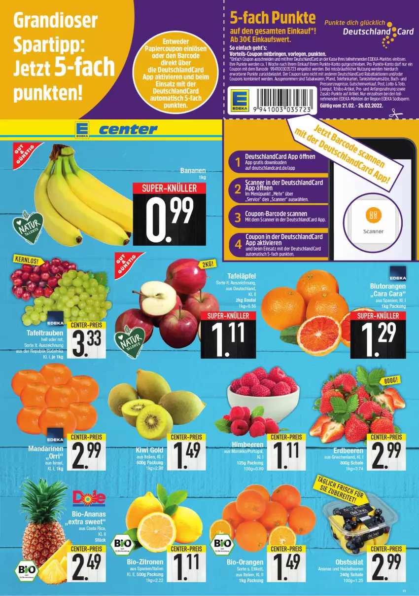 Aktueller Prospekt E Center - Angebote der Woche - von 21.02 bis 26.02.2022 - strona 3 - produkty: banane, bananen, coupon, deutschlandcard, elle, erde, telefon, Ti