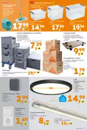 Gazetka promocyjna  - Gazetka - ważna od 01.08 do 01.08.2026 - strona 9 - produkty: aufbewahrungsbox, Bewegungssensor, Brei, decke, Deckel, deckenleuchte, eimer, Holz, lebensmittel, LED Deckenleuchte, Leuchte, LG, mikrofaser, Reinigung, riegel, ring, Roller, Schal, Sport, steckdose, System-Stapelboxen und Körbe, teppich, Ti, tisch, umzugskarton