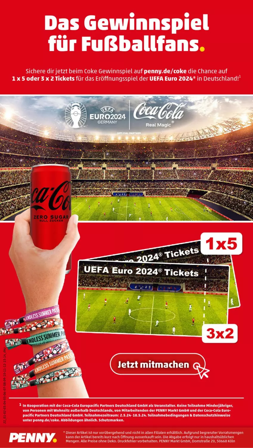 Aktueller Prospekt Penny - Prospekte - von 13.05 bis 18.05.2024 - strona 22 - produkty: ball, Cif, coca-cola, cola, eis, Fußball, gewinnspiel, LG, reis, Ti, ZTE, zucker