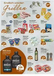 Gazetka promocyjna Vmarkt - Prospekte - Gazetka - ważna od 01.05 do 01.05.2024 - strona 12 - produkty: apostels, Becher, bio, braten, bratwurst, brot, burger, butter, champignon, champignons, chili, fisch, flasche, garnelen, gin, grill, Halloumi, homann, kartoffel, kartoffelsalat, Kraut, kräuter, kräuterbutter, LG, mais, meggle, natives olivenöl, nudel, nudelsalat, olive, oliven, olivenöl, olivenöl extra, Rauch, salat, salz, saupiquet, Schal, Schale, schinken, schinkenwurst, sour cream, thunfisch, Ti, wurst, zaziki, zucker, zuckermais