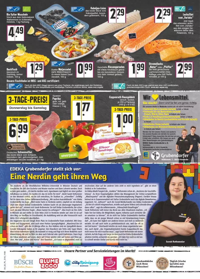 Aktueller Prospekt E Center - Angebote der Woche - von 24.01 bis 29.01.2022 - strona 16 - produkty: aldi, aqua, arla, Bad, bier, bio, decke, deka, deo, eier, eis, elle, erde, Fahrrad, filet, fisch, fische, Fischer, fischtheke, kabeljaufilet, knoblauch, lachs, LG, mac, matjes, mint, nuss, orange, paprika, Persona, pfeffer, reis, rel, rum, salat, Schere, schwein, Spezi, spiegel, Spiele, Sport, tee, Ti, tisch, usb, Vegeta, wein, WICK, Zelt