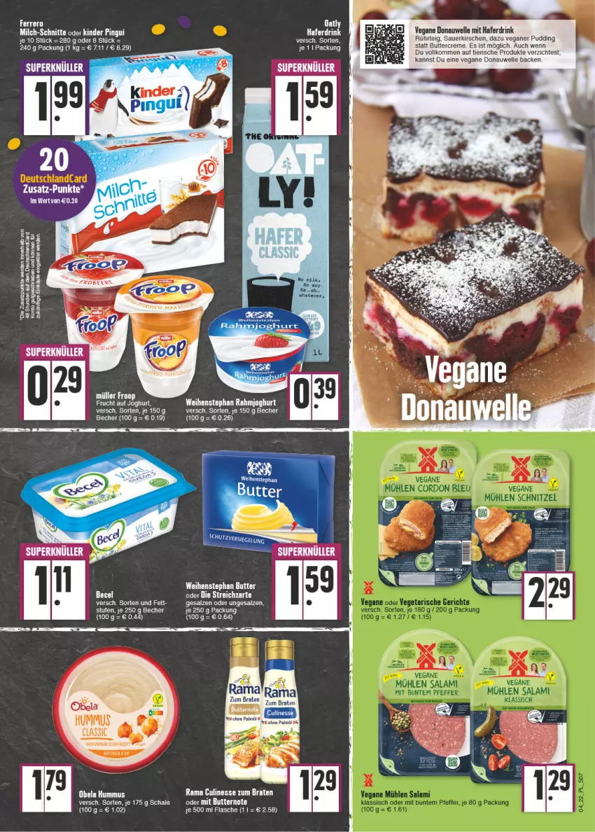 Aktueller Prospekt E Center - Angebote der Woche - von 24.01 bis 29.01.2022 - strona 7 - produkty: auer, becel, Becher, braten, butter, creme, culinesse, drink, elle, ente, erde, ferrero, flasche, hafer, Haferdrink, hummus, joghur, joghurt, kirsch, kirsche, kirschen, ohne palmöl, pudding, rahmjoghurt, rama, Rama Culinesse, rezept, salz, sauerkirschen, Schal, Schale, Streichzart, tee, Ti, weihenstephan