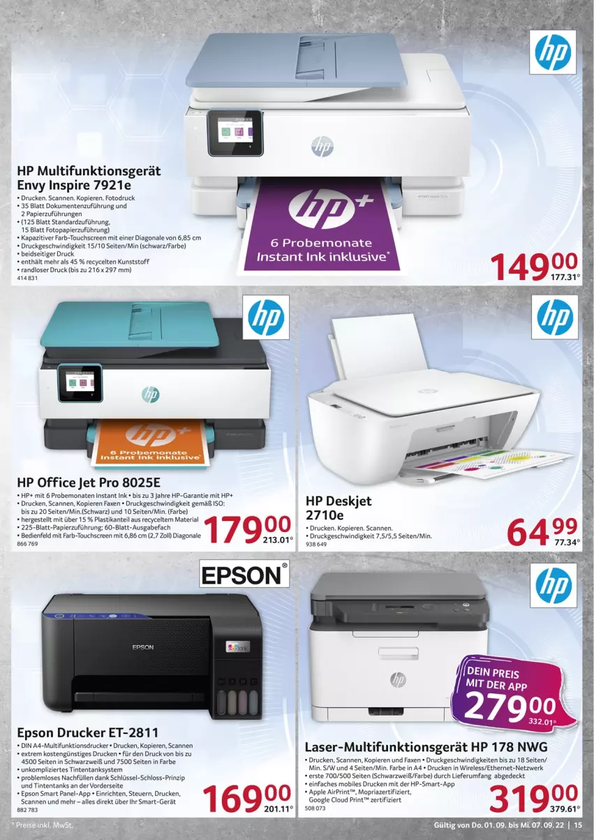 Aktueller Prospekt Selgros - Nonfood - von 01.09 bis 07.09.2022 - strona 15 - produkty: Apple, asti, axe, din a4, drucker, ente, epson, HP, multifunktionsdrucker, office, papier, rel, Ria, rum, Ti, touchscreen