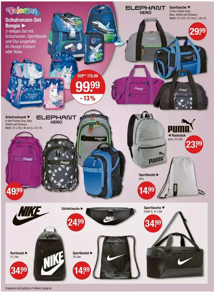 Aktueller Prospekt Vmarkt - Prospekte - von 21.03 bis 27.03.2024 - strona 20 - produkty: angebot, angebote, beutel, gürteltasche, hero, LG, rucksack, sac, Sport, sporttasche, Tasche, Ti