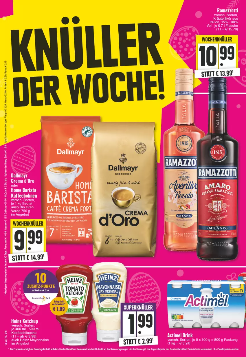 Aktueller Prospekt E Center - Angebote der Woche - von 27.03 bis 01.04.2023 - strona 16 - produkty: actimel, dallmayr, filegro, filet, heinz, ketchup, rama, schlemmerfilet, Ti, tomato ketchup