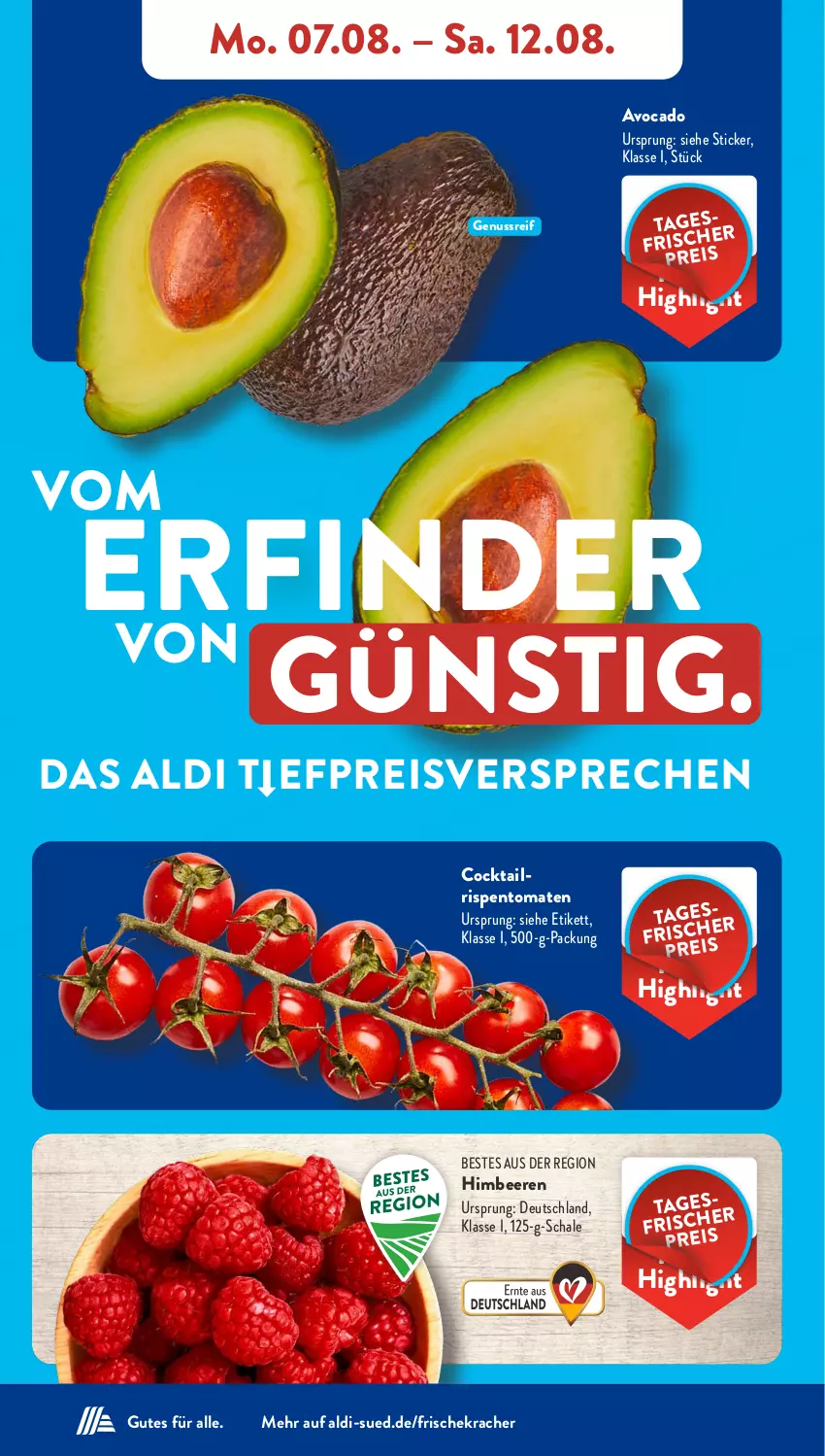 Aktueller Prospekt AldiSud - NÄCHSTE WOCHE - von 07.08 bis 12.08.2023 - strona 4 - produkty: aldi, avocado, beere, beeren, cocktail, eis, himbeer, himbeere, himbeeren, kracher, nuss, reis, rispentomaten, Schal, Schale, Ti, tomate, tomaten