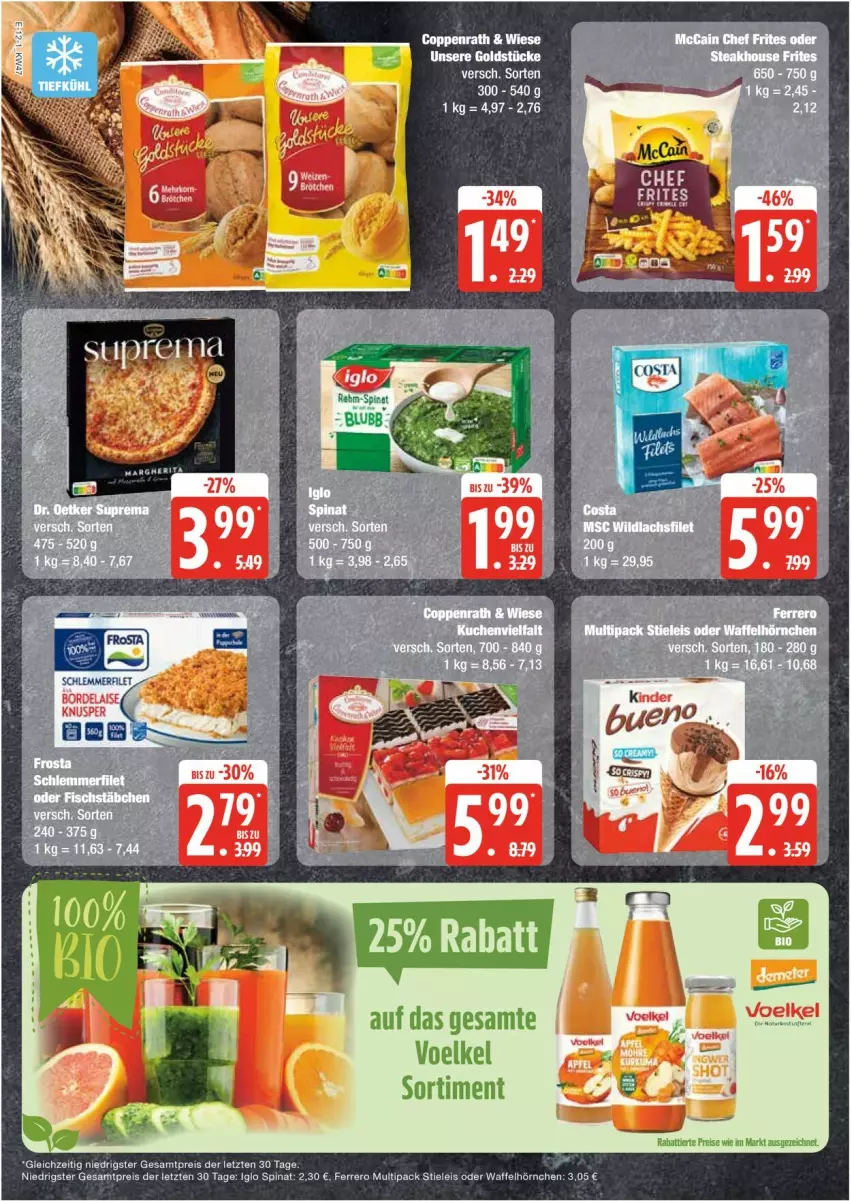 Aktueller Prospekt Edeka - Prospekte - von 18.11 bis 23.11.2024 - strona 12 - produkty: eis, ferrero, iglo, reis, spinat, stieleis, Ti, ZTE