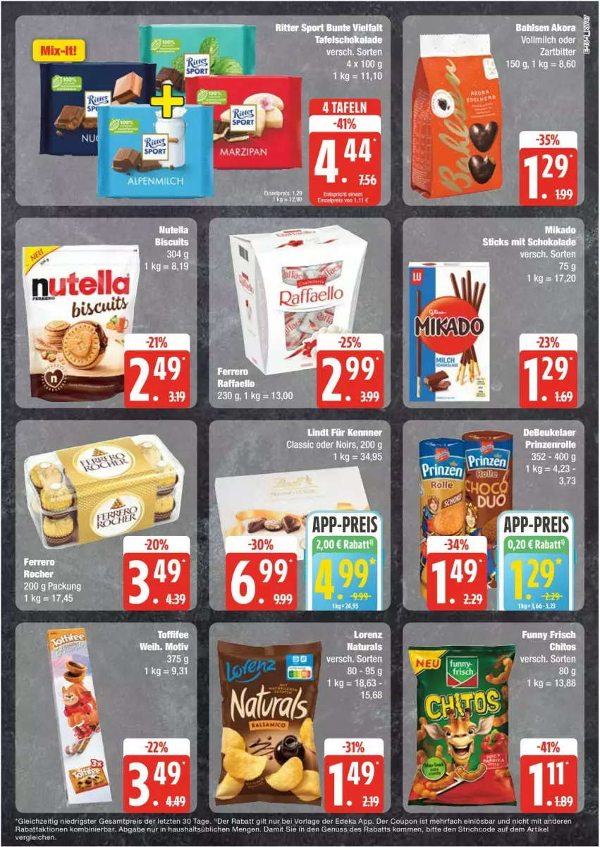 Aktueller Prospekt Edeka - Prospekte - von 18.11 bis 23.11.2024 - strona 15 - produkty: bahlsen, coupon, deka, eis, lindt, lorenz, milch, natur, natura, nuss, reis, ritter, ritter sport, Sport, tee, Ti, vollmilch, ZTE