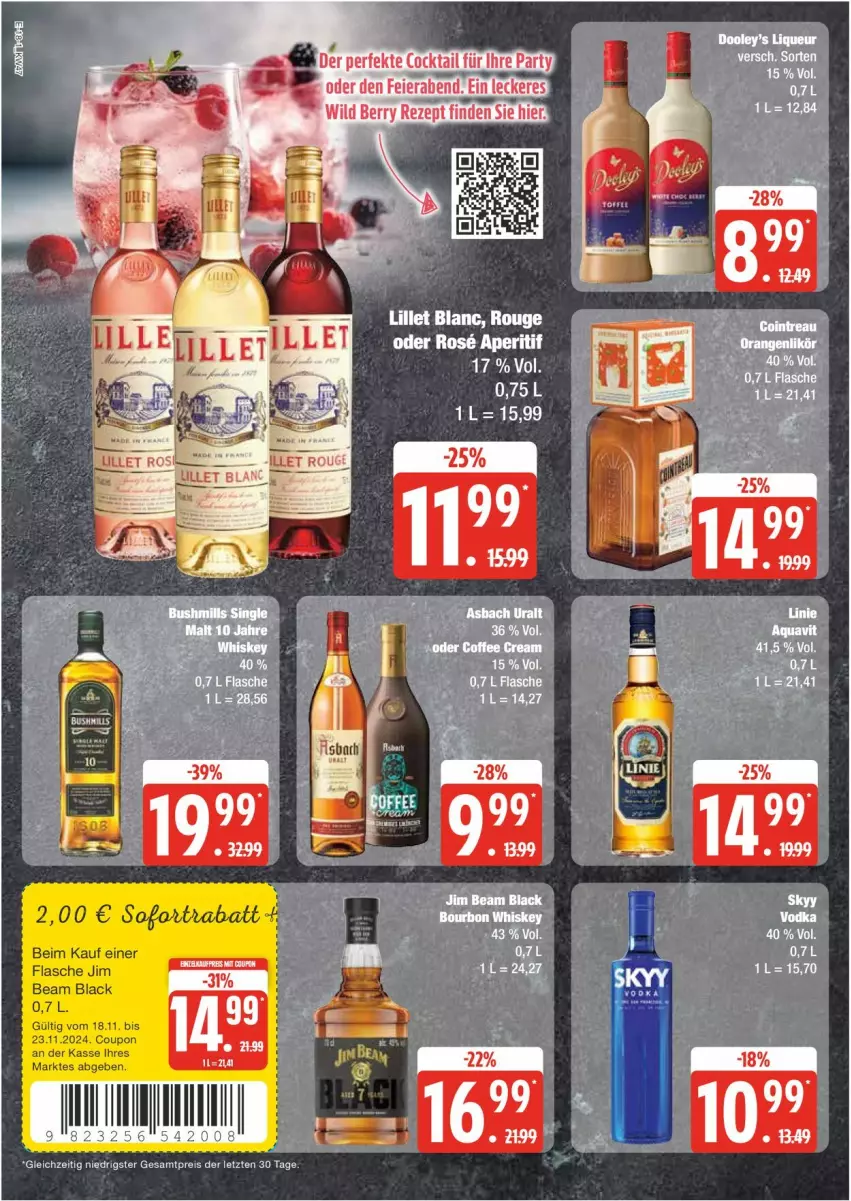 Aktueller Prospekt Edeka - Prospekte - von 18.11 bis 23.11.2024 - strona 18 - produkty: aperitif, coupon, eis, flasche, lack, lillet, liqueur, reis, rouge, sauce, sofortrabatt, Ti, ZTE