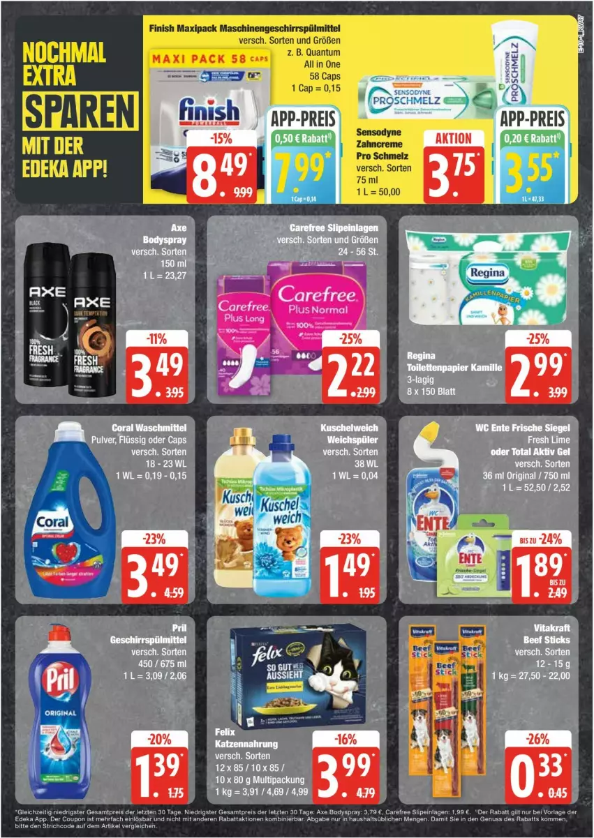 Aktueller Prospekt Edeka - Prospekte - von 18.11 bis 23.11.2024 - strona 19 - produkty: aktiv gel, Cap, Cars, Coral, creme, eis, Finish, geschirr, geschirrspülmittel, reis, sensodyne, spülmittel, Ti, waschmittel, zahncreme