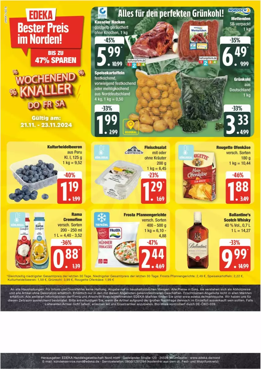 Aktueller Prospekt Edeka - Prospekte - von 18.11 bis 23.11.2024 - strona 20 - produkty: abholpreise, alle artikel ohne dekoration, angebot, angebote, bio, blume, blumen, deka, dekoration, eis, Elan, kartoffel, kartoffeln, mehl, reis, speisekartoffeln, telefon, Ti, trolli