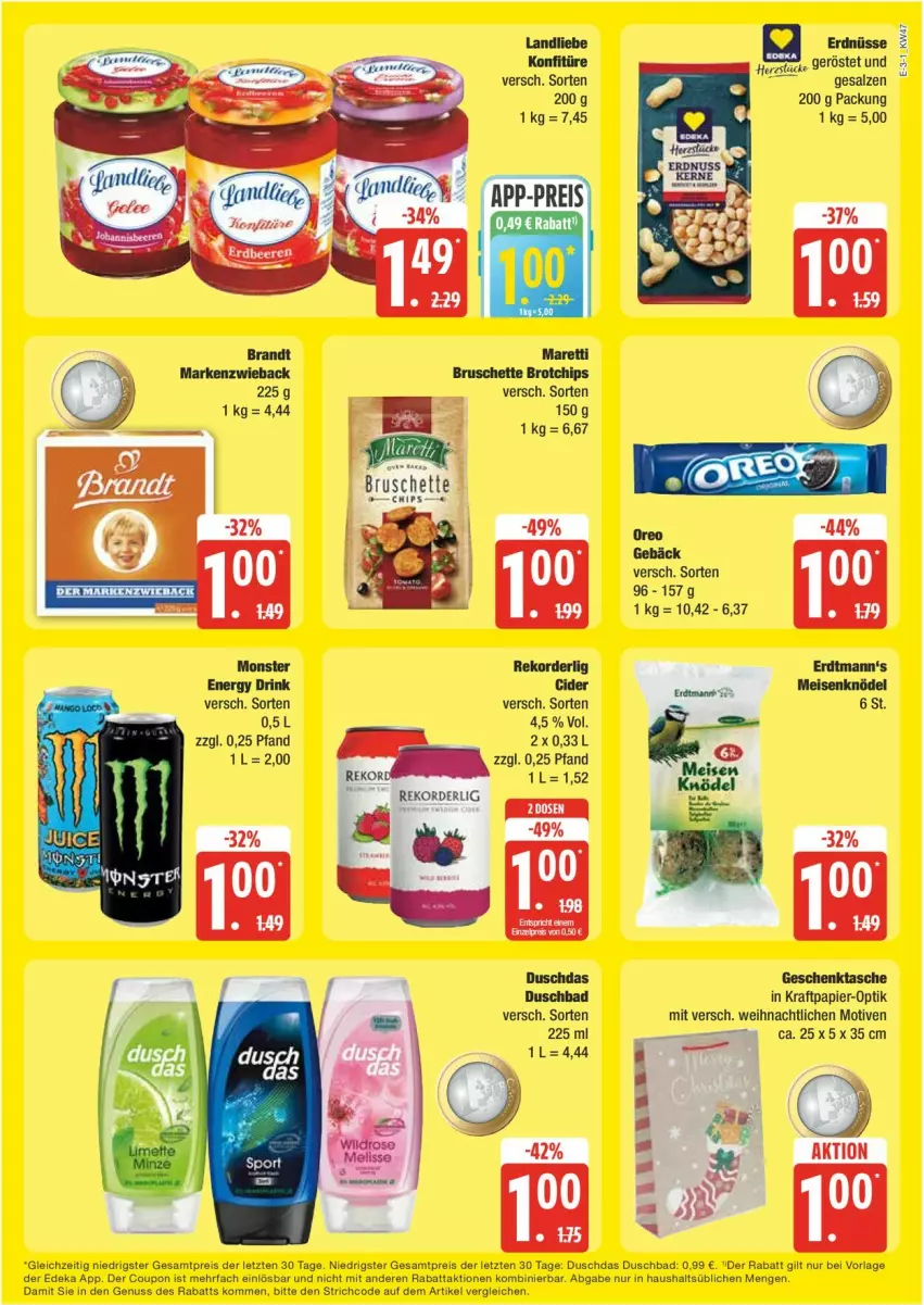 Aktueller Prospekt Edeka - Prospekte - von 18.11 bis 23.11.2024 - strona 3 - produkty: Bad, coupon, deka, duschbad, duschdas, eis, kraft, nuss, papier, reis, Ti, wein, ZTE