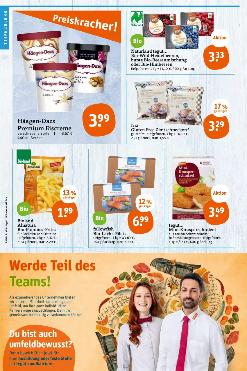 Aktueller Prospekt Tegut - Angebote der Woche - von 24.10 bis 29.10.2022 - strona 10 - produkty: backofen, backofen und, Becher, beere, beeren, beutel, bio, bioland, braten, creme, eis, eiscreme, elle, erde, filet, filets, followfish, fritteuse, häagen-dazs, heidelbeere, heidelbeeren, himbeer, himbeere, himbeeren, lachs, natur, natura, naturland, Ofen, pommes, pommes-frites, rapsöl, Ria, schnitzel, schwein, schweine, Schweinelachs, Ti, usb, wein, weine, Wild