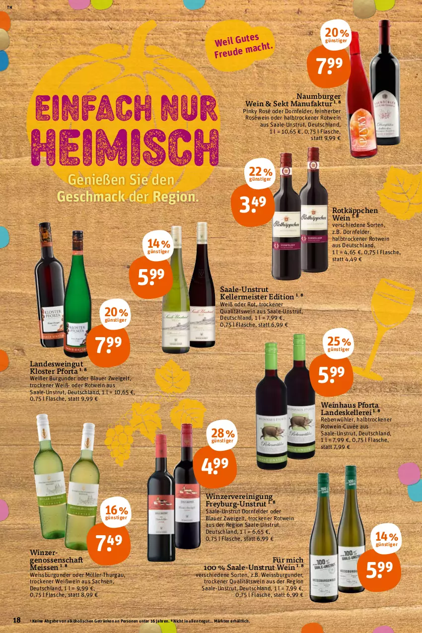 Aktueller Prospekt Tegut - Angebote der Woche - von 24.10 bis 29.10.2022 - strona 18 - produkty: alkohol, auer, blauer zweigelt, burger, burgunder, cuvée, dornfelder, eis, elle, Faktu, flasche, getränk, getränke, mac, Meister, Müller, Müller-Thurgau, qualitätswein, Reinigung, roséwein, rotkäppchen, rotwein, sac, sekt, Ti, wein, Weißwein, Zweigelt