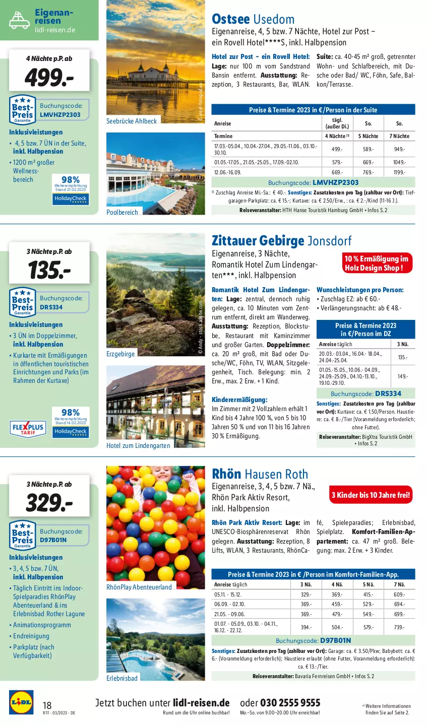 Aktueller Prospekt Lidl - Themenflyer März 2023 - von 12.03 bis 15.04.2023 - strona 18 - produkty: auer, aust, axe, Bad, bavaria fernreisen gmbh, bett, bio, buch, eis, ente, Garten, Holz, inklusivleistungen, Kamin, Kinder, kurtaxe, pool, Reinigung, reis, reiseveranstalter, rezept, Ria, rum, rwe, Spiele, Stier, Ti, Tiere, tisch, uhr, wellnessbereich