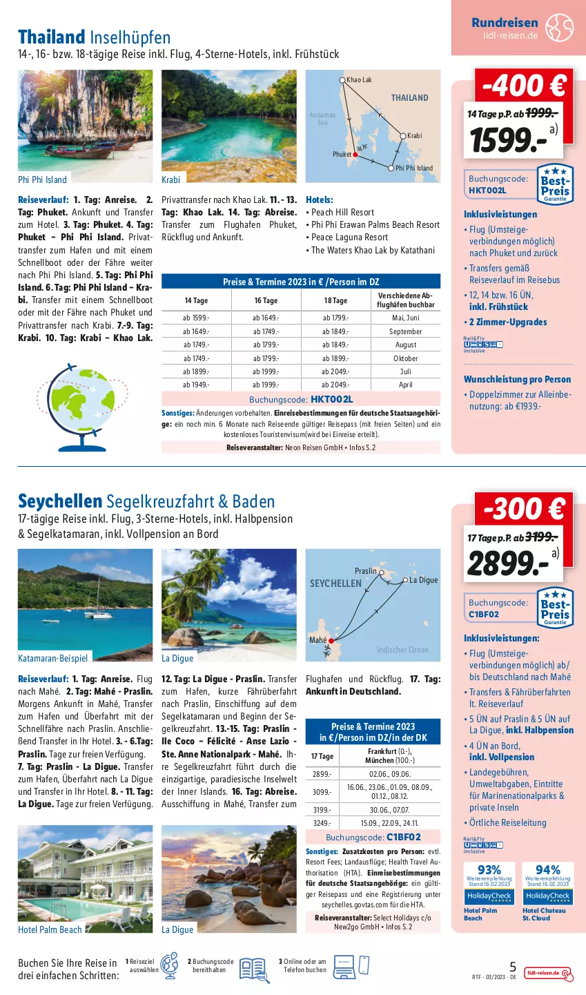 Aktueller Prospekt Lidl - Themenflyer März 2023 - von 12.03 bis 15.04.2023 - strona 5 - produkty: Bad, Brei, buch, chateau, eis, elle, gin, inklusivleistungen, pril, reis, reiseveranstalter, reiseverlauf, telefon, Ti