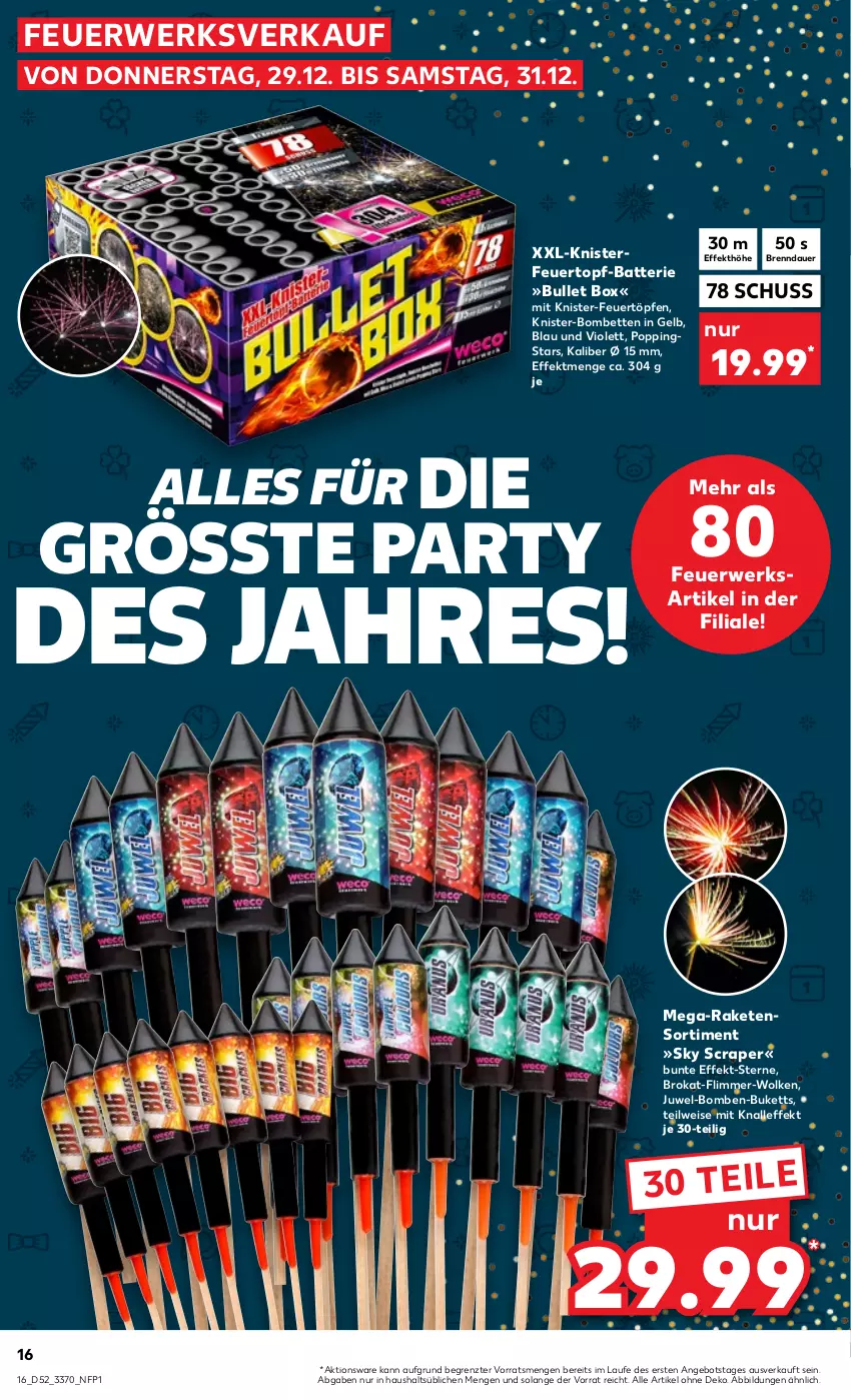 Aktueller Prospekt Kaufland - von 29.12.2022 bis 04.01.2023 - strona 16 - produkty: angebot, auer, batterie, bett, Betten, Bombetten, eis, Feuerwerksartikel, Popp, Raketen, Raketensortiment, rwe, Ti, topf, ZTE