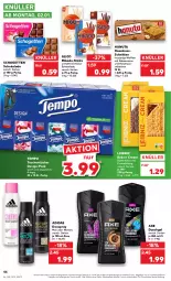 Gazetka promocyjna Kaufland - Gazetka - ważna od 04.01 do 04.01.2023 - strona 46 - produkty: Adidas, angebot, axe, axe duschgel, butter, butterkeks, creme, deo, deospray, duschgel, hanuta, haselnuss, kakao, keks, kekse, leibniz, mikado, nuss, schnitten, schogetten, schoko, schokolade, Tasche, taschen, taschentücher, Tempo, Ti, tücher, waffeln, ZTE