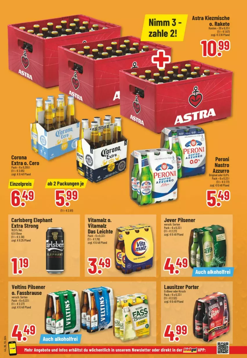 Aktueller Prospekt Trinkgut - Prospekte - von 25.10 bis 31.10.2026 - strona 4 - produkty: angebot, angebote, Astra, brause, carlsberg, eis, fassbrause, gin, jever, jever pilsener, kirsch, malz, pils, pilsener, reis, Ti, veltins, veltins pilsener, vita, vitamalz