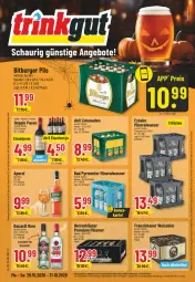 Gazetka promocyjna Trinkgut - Prospekte - Gazetka - ważna od 31.10 do 31.10.2026 - strona 1 - produkty: alkohol, Alwa, aperol, bacardi, bacardi rum, Bad, bier, bitburger, bitburger pils, burger, deit, doppio passo, eier, eis, Extaler, flasche, franziskaner, Leuchte, limo, limonade, limonaden, mineralwasser, monte, passo, pasta, pils, pilsener, premium pils, reis, rind, rum, Ti, wasser, weissbier, ZTE