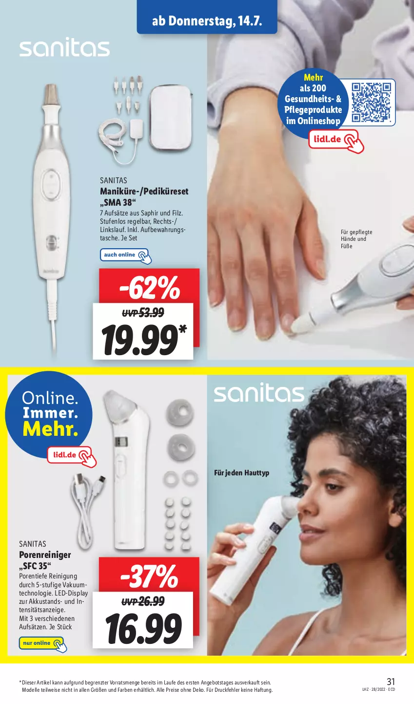 Aktueller Prospekt Lidl - Aktionsprospekt - von 11.07 bis 16.07.2022 - strona 31 - produkty: akku, angebot, aufbewahrungstasche, dell, eis, elle, Gesundheit, Mode, reiniger, Reinigung, reis, Tasche, Ti, ZTE