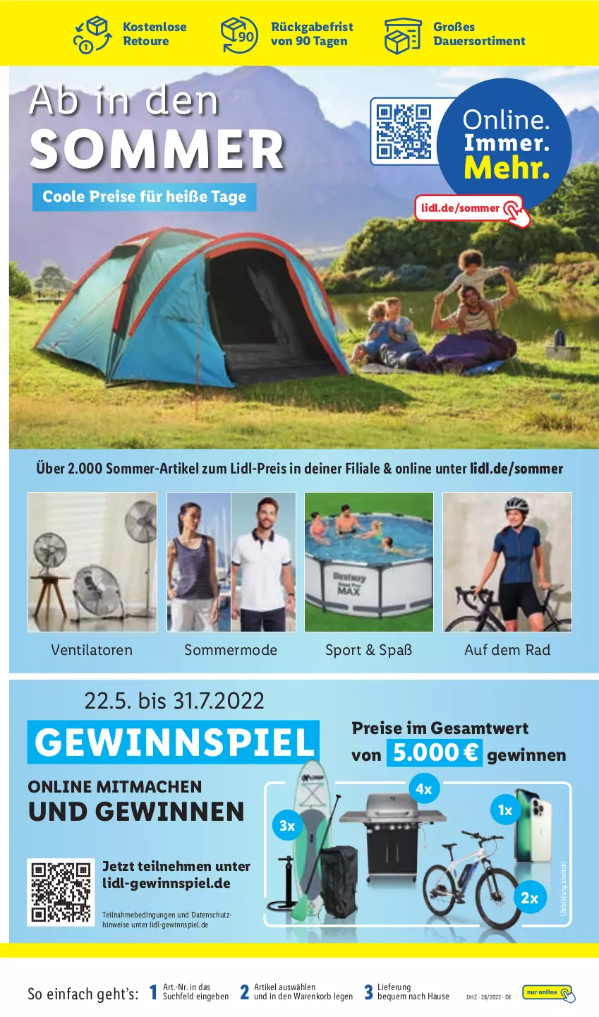 Aktueller Prospekt Lidl - Aktionsprospekt - von 11.07 bis 16.07.2022 - strona 55 - produkty: auer, eis, gewinnspiel, korb, mac, Mode, reis, Sport, Ti, ventilator