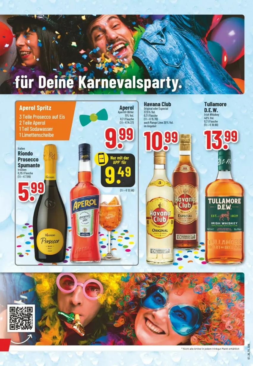 Aktueller Prospekt Trinkgut - Prospekte - von 08.02 bis 14.02.2026 - strona 11 - produkty: angebot, aperitif, aperol, ecco, flasche, gin, Havana Club, irish whiskey, mango, prosecco, puma, spumante, Ti, tullamore, whiskey
