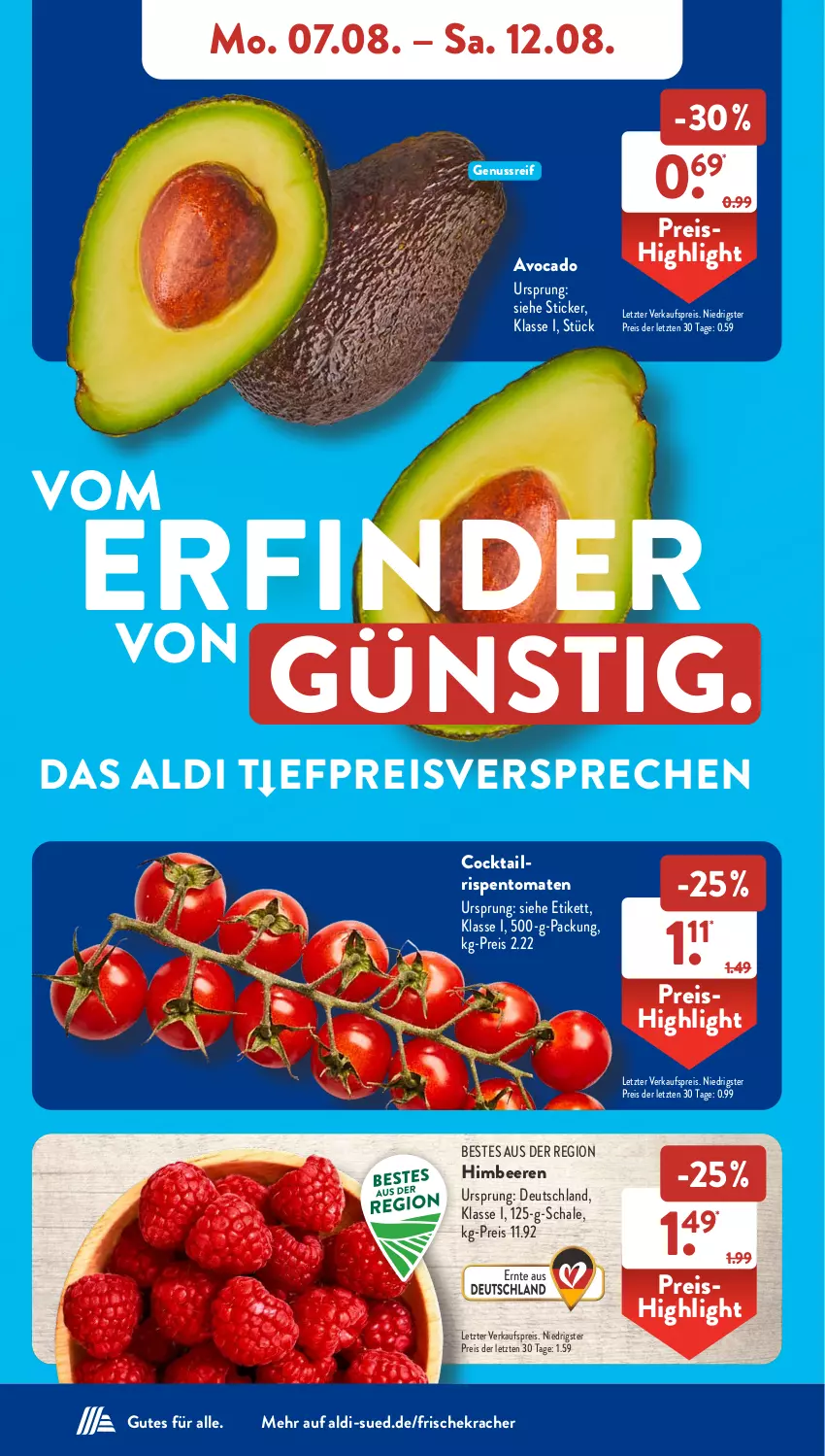 Aktueller Prospekt AldiSud - NÄCHSTE WOCHE - von 07.08 bis 12.08.2023 - strona 4 - produkty: aldi, avocado, beere, beeren, cocktail, eis, himbeer, himbeere, himbeeren, kracher, nuss, reis, rispentomaten, Schal, Schale, Ti, tomate, tomaten, ZTE