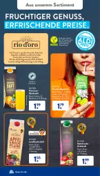 Gazetka promocyjna AldiSud - NÄCHSTE WOCHE - Gazetka - ważna od 12.08 do 12.08.2023 - strona 34 - produkty: aldi, Alwa, ananas, apfel, direktsaft, eis, frucht, früchte, fruchtsaft, fruchtsaftgetränk, getränk, LG, mandarine, mineralwasser, natur, nuss, reis, rel, saft, smoothie, Ti, tisch, vita, wasser