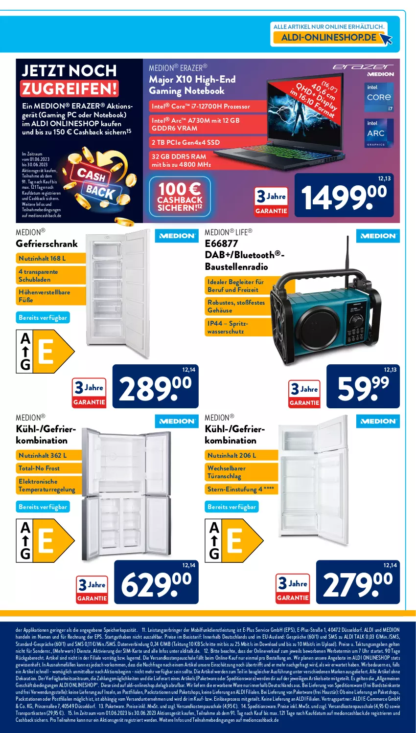 Aktueller Prospekt AldiSud - NÄCHSTE WOCHE - von 26.06 bis 01.07.2023 - strona 43 - produkty: aldi, aldi talk, alle artikel ohne dekoration, angebot, angebote, auer, aust, Bau, dekoration, eis, Elektro, elle, ente, erde, gaming notebook, Gaming PC, gefrierkombination, gefrierschrank, gin, Intel, LG, medion, ndk, notebook, Radio, Razer, reifen, reis, ring, rwe, Schal, Schale, Schrank, schubladen, sim, Sport, ssd, Ti, uhr, wasser