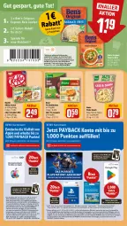 Gazetka promocyjna Rewe - Prospekte - Gazetka - ważna od 28.10 do 28.10.2023 - strona 16 - produkty: angebot, Apple, Becher, Ben’s Original, braten, cerealien, coupon, coupons, decke, eis, ente, erde, gin, Käse, kitkat, knorr, knorr fix, knorr pasta, lasagne, lays, nestlé, pasta, pasta snack, payback, PlayStation, reis, sahne, sauce, snack, sofort-rabatt, sony, Spiele, Ti