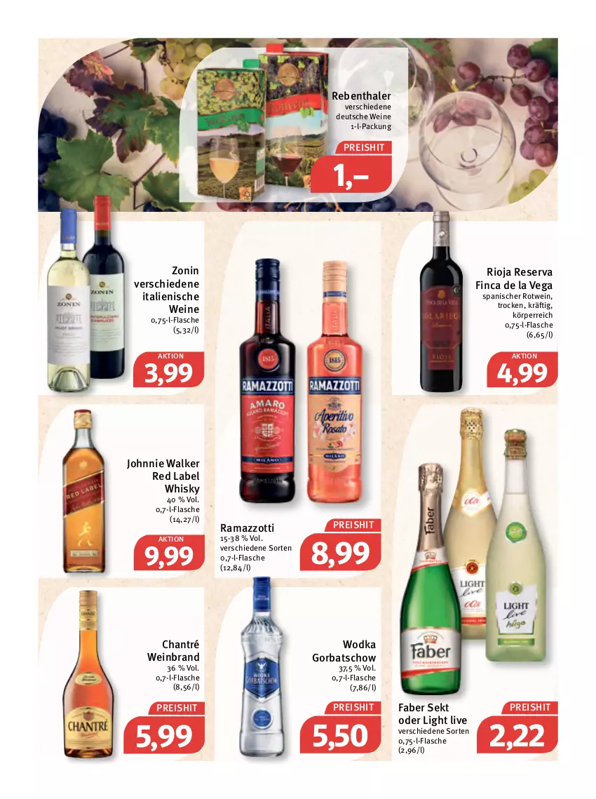 Aktueller Prospekt Feneberg - Prospekte - von 31.03 bis 02.04.2022 - strona 16 - produkty: chantré, eis, flasche, Gorbatschow, johnnie walker, rama, ramazzott, ramazzotti, reis, rioja, rotwein, sekt, Ti, wein, weinbrand, weine, whisky, wodka, zonin, zott