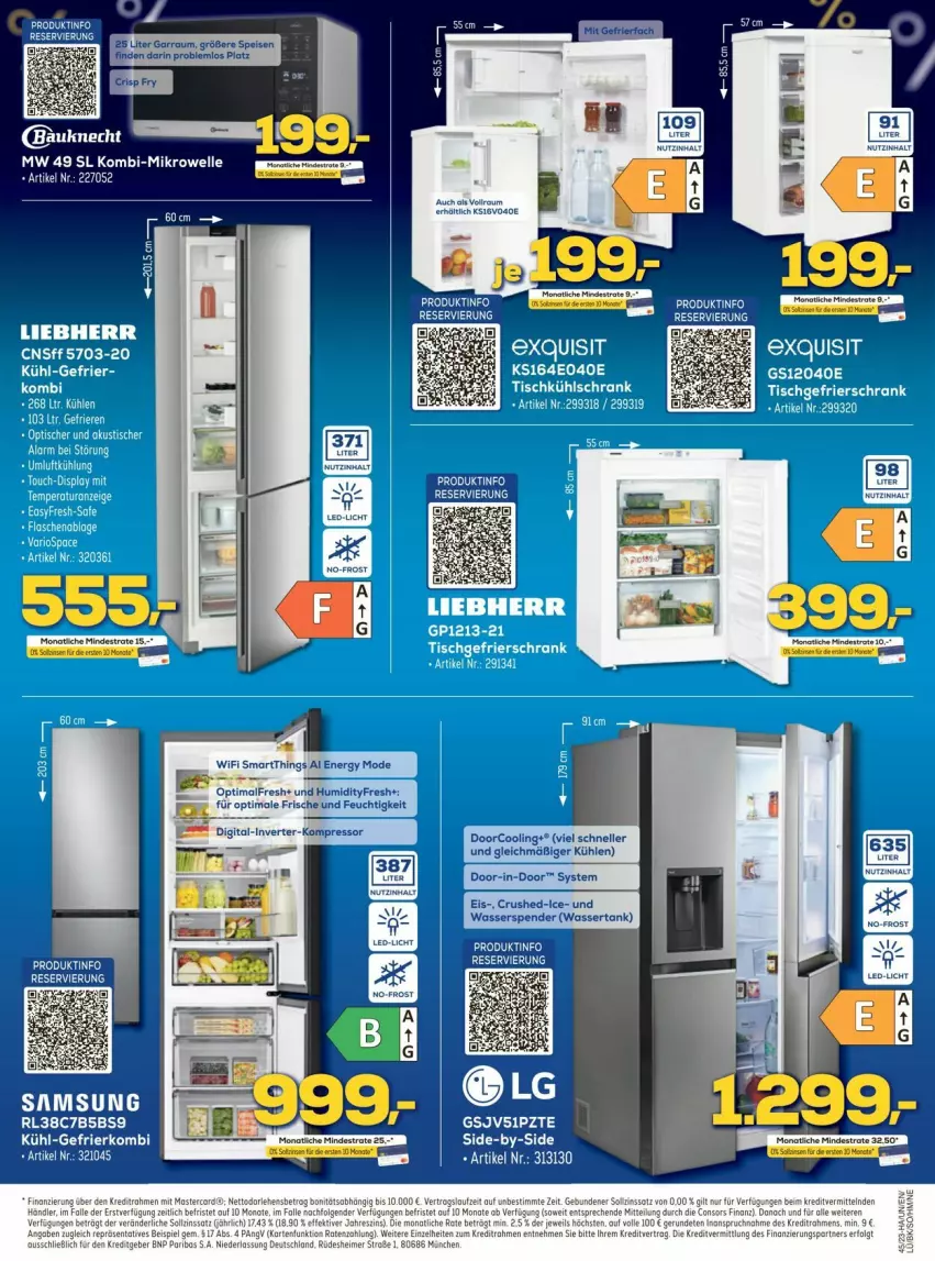 Aktueller Prospekt Euronics - Prospekte - von 06.11 bis 11.11.2023 - strona 11 - produkty: eimer, eis, elle, garraum, gefrierfach, kompressor, led-licht, LG, mastercard, mikrowelle, Mode, Samsung, tee, Ti, wasser, wassertank