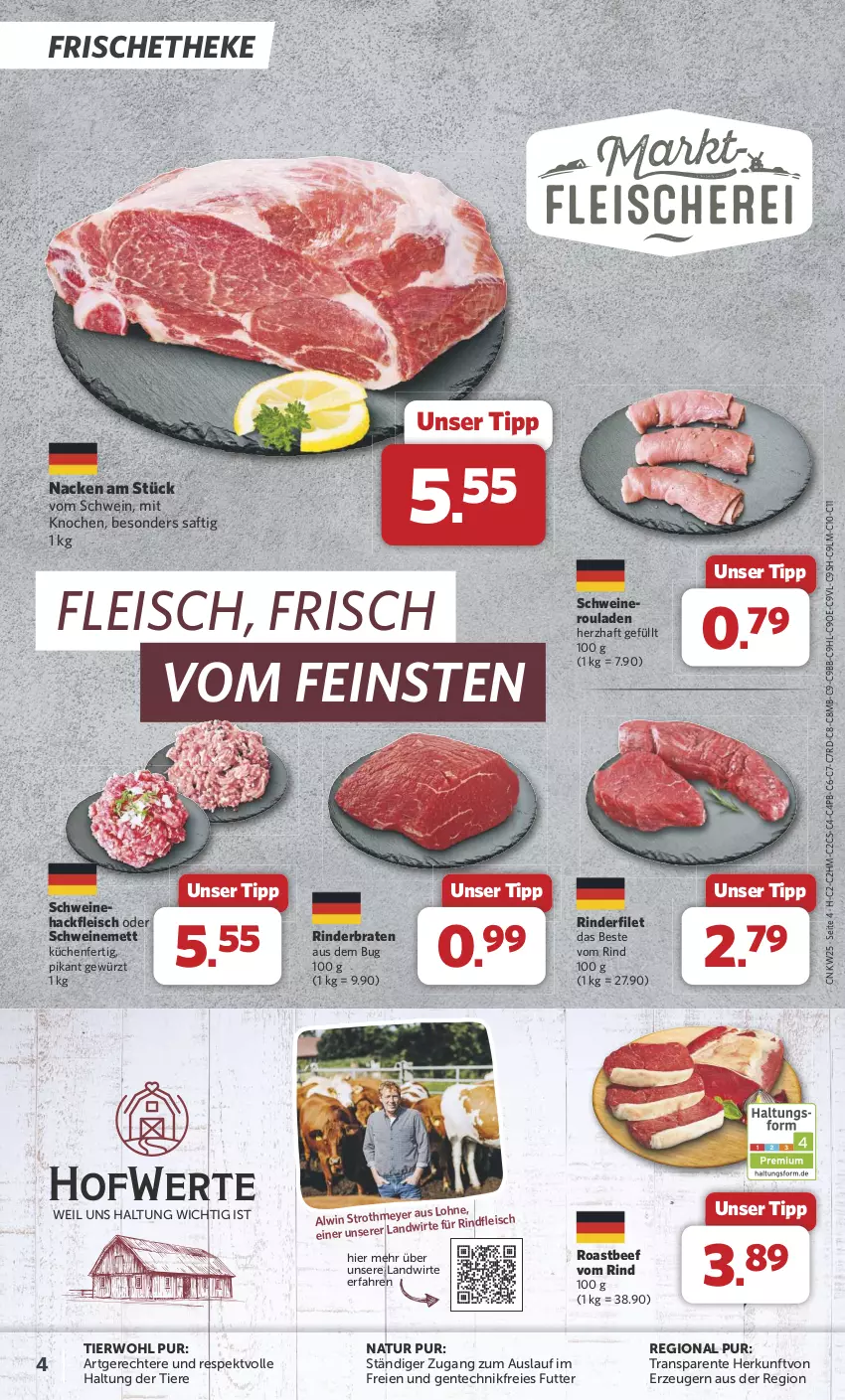 Aktueller Prospekt Combi - Prospekte - von 17.06 bis 22.06.2024 - strona 4 - produkty: beef, braten, eis, ente, filet, fleisch, gewürz, hackfleisch, küche, Küchen, Mett, natur, rind, rinder, rinderbraten, rinderfilet, rindfleisch, roastbeef, rouladen, saft, schwein, schweine, schweinemett, Ti, Tiere, wein, weine