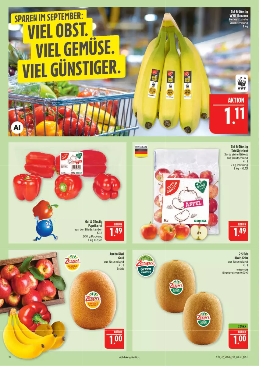 Aktueller Prospekt Marktkauf - Prospekt - von 06.09 bis 12.09.2026 - strona 10 - produkty: eis, Elan, jumbo, kiwi, LG, obst, paprika, reis, tafeläpfel, Ti