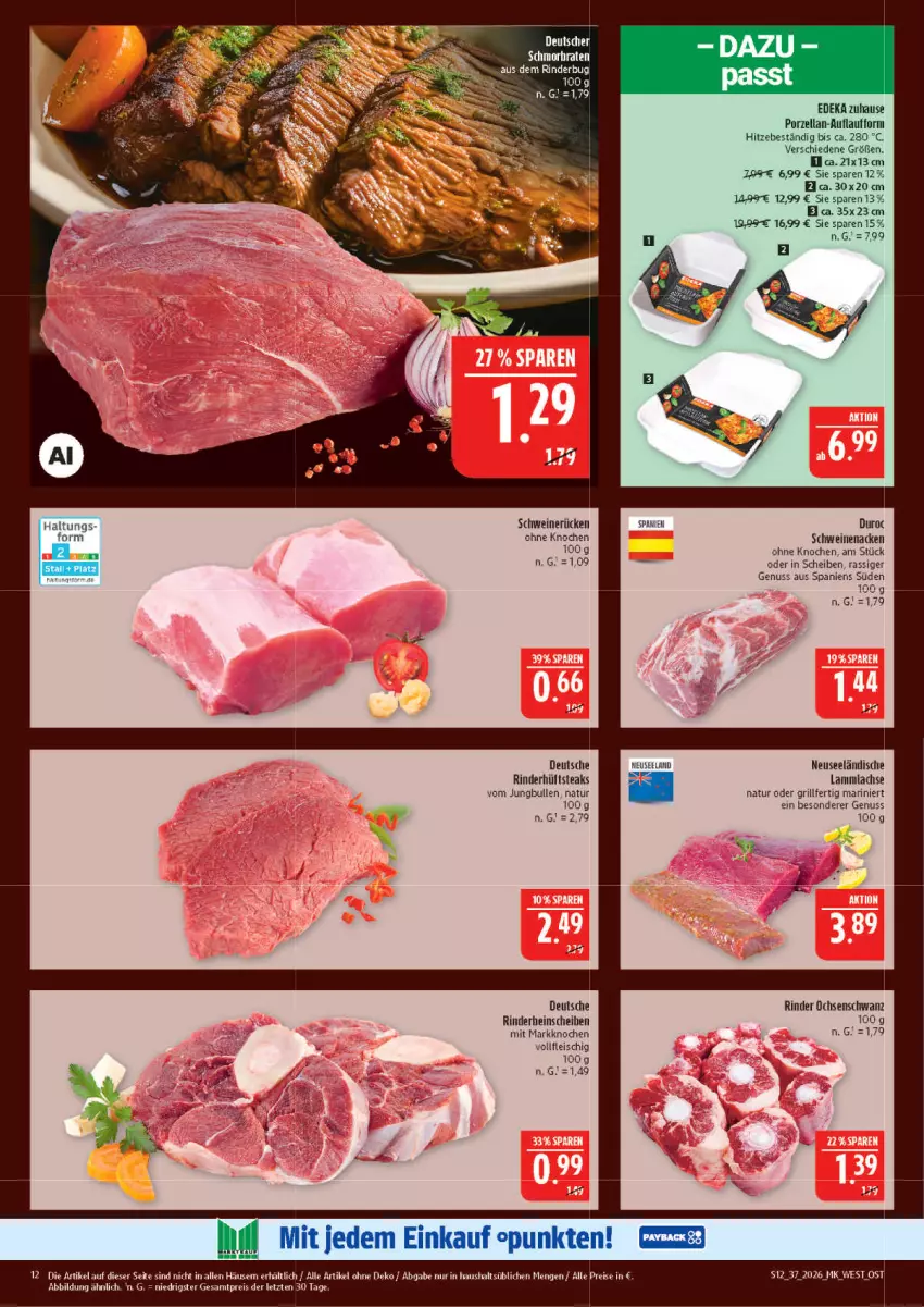 Aktueller Prospekt Marktkauf - Prospekt - von 06.09 bis 12.09.2026 - strona 12 - produkty: braten, deka, eis, Elan, fleisch, grill, hüftsteak, hüftsteaks, jungbullen, lachs, lamm, lammlachse, natur, nuss, reis, rind, rinder, schmorbraten, schwein, schweine, schweinenacken, schweinerücken, steak, steaks, Ti, wein, weine, ZTE