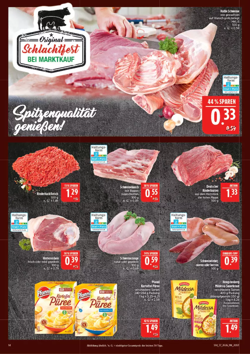 Aktueller Prospekt Marktkauf - Prospekt - von 06.09 bis 12.09.2026 - strona 14 - produkty: Bau, bier, braten, eis, reis, schwein, schweine, Schweinebauch, tee, wein, weine, ZTE