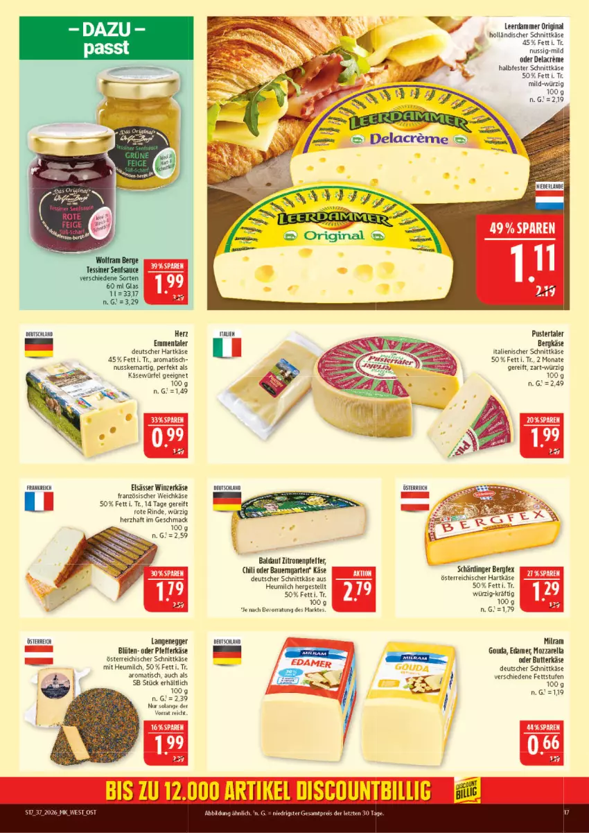 Aktueller Prospekt Marktkauf - Prospekt - von 06.09 bis 12.09.2026 - strona 17 - produkty: auer, Bau, Bauer, Blüte, butter, butterkäse, chili, deutscher schnittkäse, edamer, Egger, eis, emmentaler, französischer weichkäse, Garten, gin, gouda, halbfester schnittkäse, hartkäse, Heu, heumilch, holländischer schnittkäse, Käse, leerdammer, mac, milch, milram, mozzarella, nuss, österreichischer schnittkäse, pfeffer, reis, rel, rind, Schärdinger, schnittkäse, Ti, tisch, weichkäse, würfel, zitrone, zitronen, ZTE