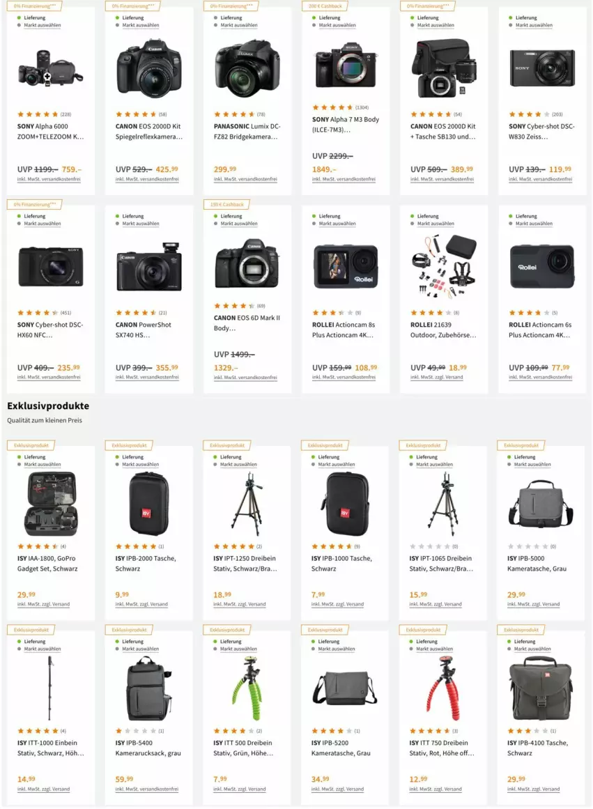 Aktueller Prospekt Saturn - Prospekte - von 11.01 bis 19.01.2022 - strona 2 - produkty: actioncam, body, canon, eis, GoPro, kamera, leine, lumix, ndk, panasonic, reis, rollei, rucksack, sac, sony, spiegel, spiegelreflexkamera, Tasche, Ti, versandkostenfrei