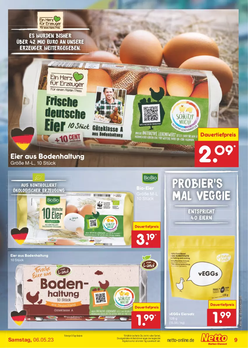 Aktueller Prospekt Netto Marken-Discount - Filial-Angebote - von 02.05 bis 06.05.2023 - strona 9 - produkty: angebot, auer, bestpreis, bier, bio, dauertiefpreis, eier, eis, reis, Ti, tiefpreis, trolli, veggie, ZTE