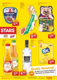 Gazetka promocyjna Netto Marken-Discount - Filial-Angebote - Gazetka - ważna od 06.05 do 06.05.2023 - strona 17 - produkty: angebot, bestpreis, cracker, eis, fleisch, fleischwurst, Geflügel, gutfried, lebensmittel, ndk, reinert, reis, rügenwalder, tee, teewurst, Three Sixty, Ti, tuc, valensina, versandkostenfrei, vodka, wurst, ZTE