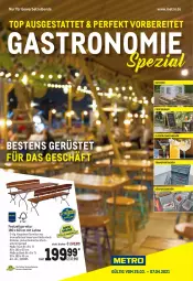 Gazetka promocyjna Metro - Gastronomie Spezial - Gazetka - ważna od 07.04 do 07.04.2021 - strona 1 - produkty: Bank, eis, garnitur, Gläser, Holz, küche, Küchen, lack, LG, Metro, reis, Sport, Ti, tisch, Zelt