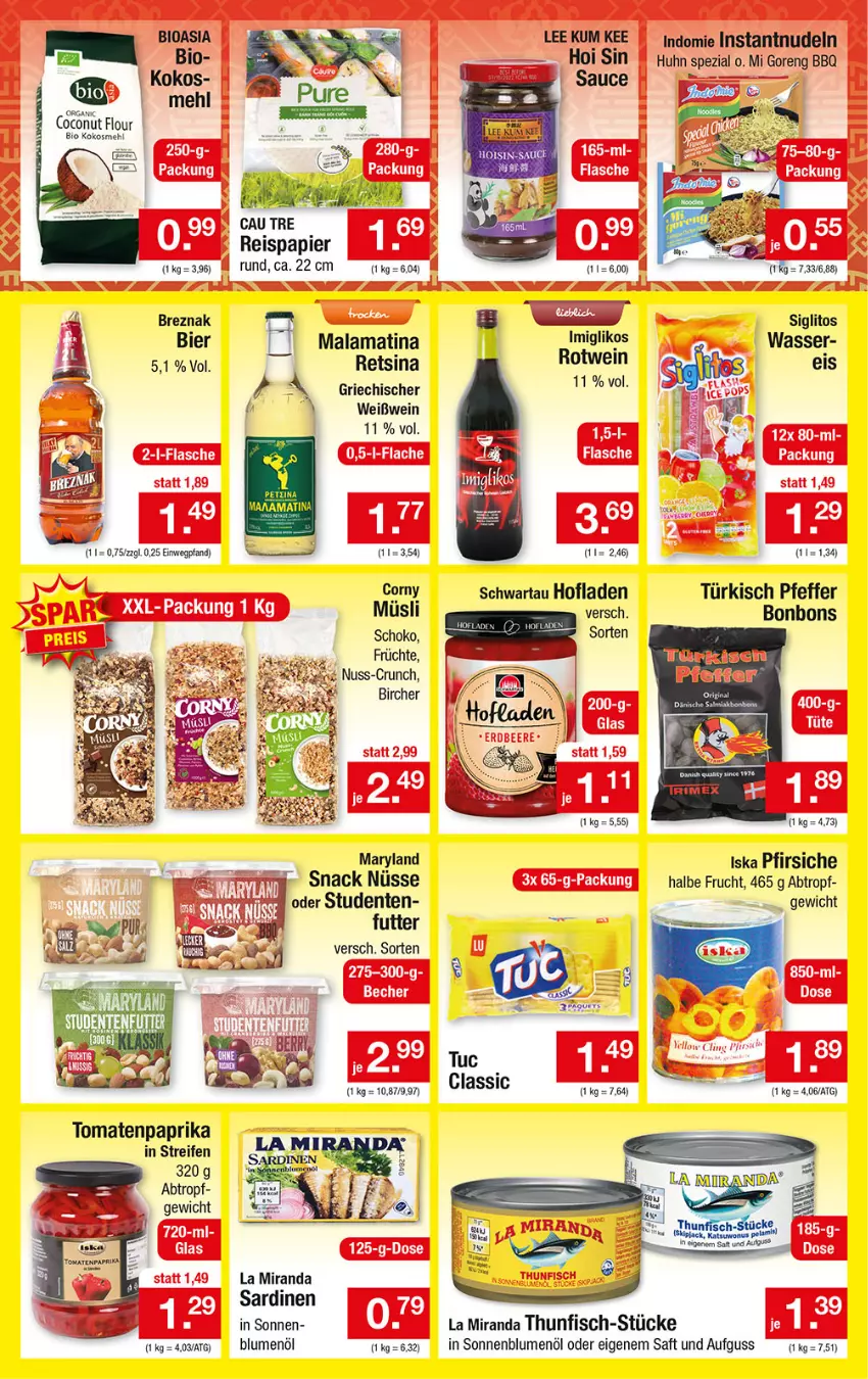 Aktueller Prospekt Zimmermann - Prospekte - von 08.08.2021 bis 13.08.2022 - strona 2 - produkty: bier, bio, blume, blumen, blumenöl, bonbons, coconut, corny, eis, ente, fisch, frucht, früchte, kokos, mehl, müsli, nudel, nudeln, nuss, papier, paprika, pfeffer, pfirsich, pfirsiche, reifen, reis, Retsina, rotwein, saft, Sardinen, sauce, schoko, Schwartau, snack, sonnenblume, sonnenblumen, sonnenblumenöl, Spezi, thunfisch, Ti, tomate, tomaten, tuc, wasser, wein, Weißwein