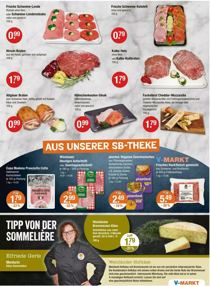 Aktueller Prospekt Vmarkt - Prospekte - von 23.10 bis 29.10.2025 - strona 3 - produkty: auer, aufschnitt, Bau, Bauer, braten, brot, Casa Modena, cheddar, creme, eis, fleisch, geschnetzeltes, gewürz, hackfleisch, hackfleisch gemischt, Heu, ilag, Käse, kochschinken, kotelett, kräuter, küche, Küchen, LG, mac, Mode, monati, mozzarella, natur, pflanze, pflanzen, prosciutto, prosciutto cotto, reis, rel, rind, rindfleisch, rollbraten, SANTE, schinken, schwein, schweine, steak, steaks, Ti, tortilla, Vegeta, wein, weine, wiesbauer, Zelt, zitrone, zwiebel, zwiebeln