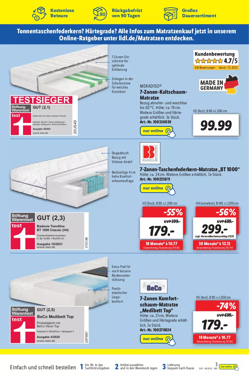 Aktueller Prospekt Lidl - Aktionsprospekt - von 21.02 bis 26.02.2022 - strona 49 - produkty: asti, auer, Bad, bett, decke, dell, elle, federkern, federkernmatratze, kaltschaummatratze, kernmatratze, komfortschaum-matratze, korb, Liege, matratze, matratzen, meradiso, Mode, ndk, schauma, Schaummatratze, Tasche, taschen, taschenfederkern-matratze, taschenfederkernmatratze, Ti, tisch, tuc